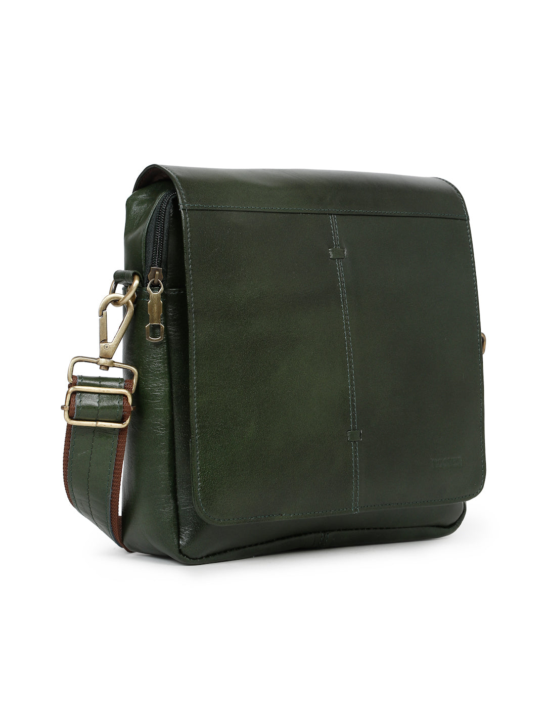 KOSHER Genuine Leather Crossbody Sling Bag – Elegant Green Office & Casual Bag for Men / Women
