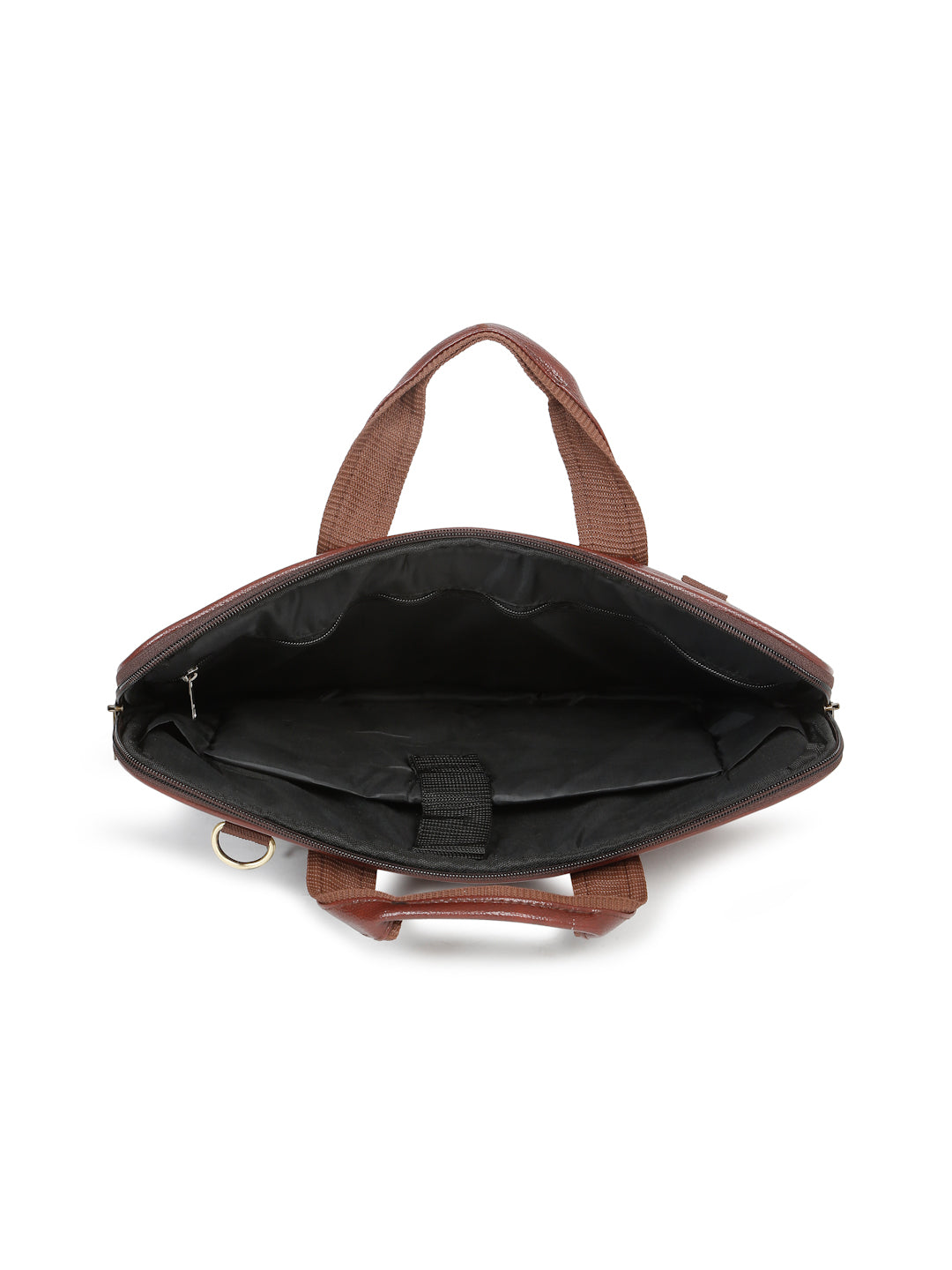 Kosher Premium Brown Faux Leather Slim Laptop Messenger Bag for Men / Women