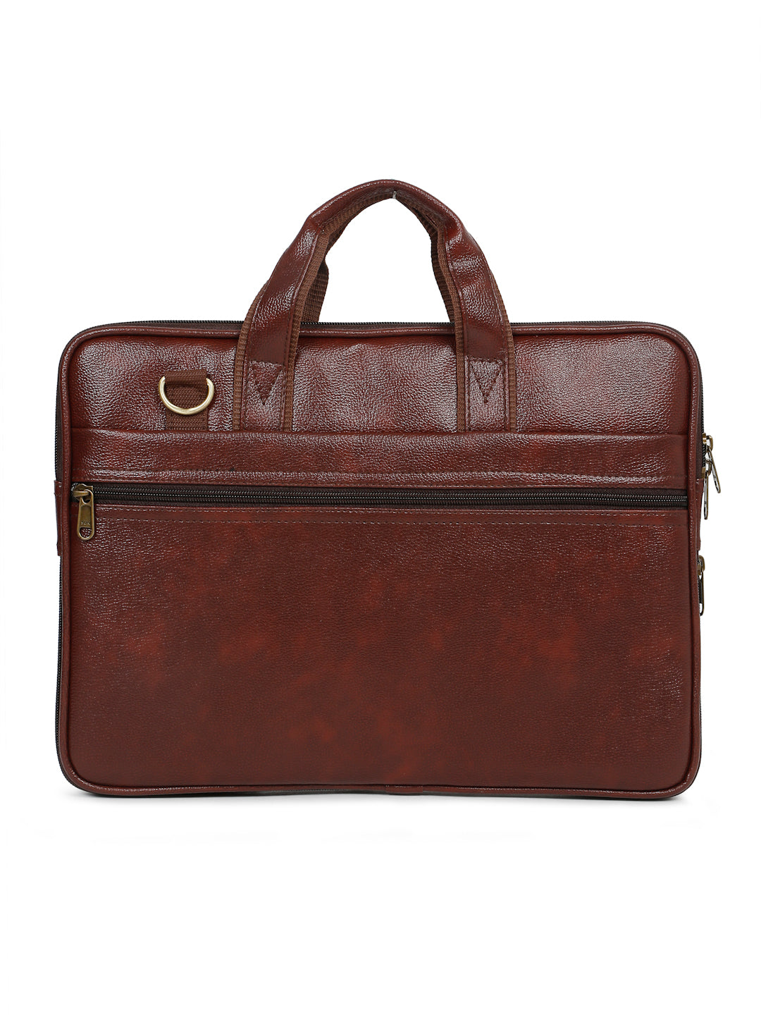 Kosher Premium Brown Faux Leather Slim Laptop Messenger Bag for Men / Women