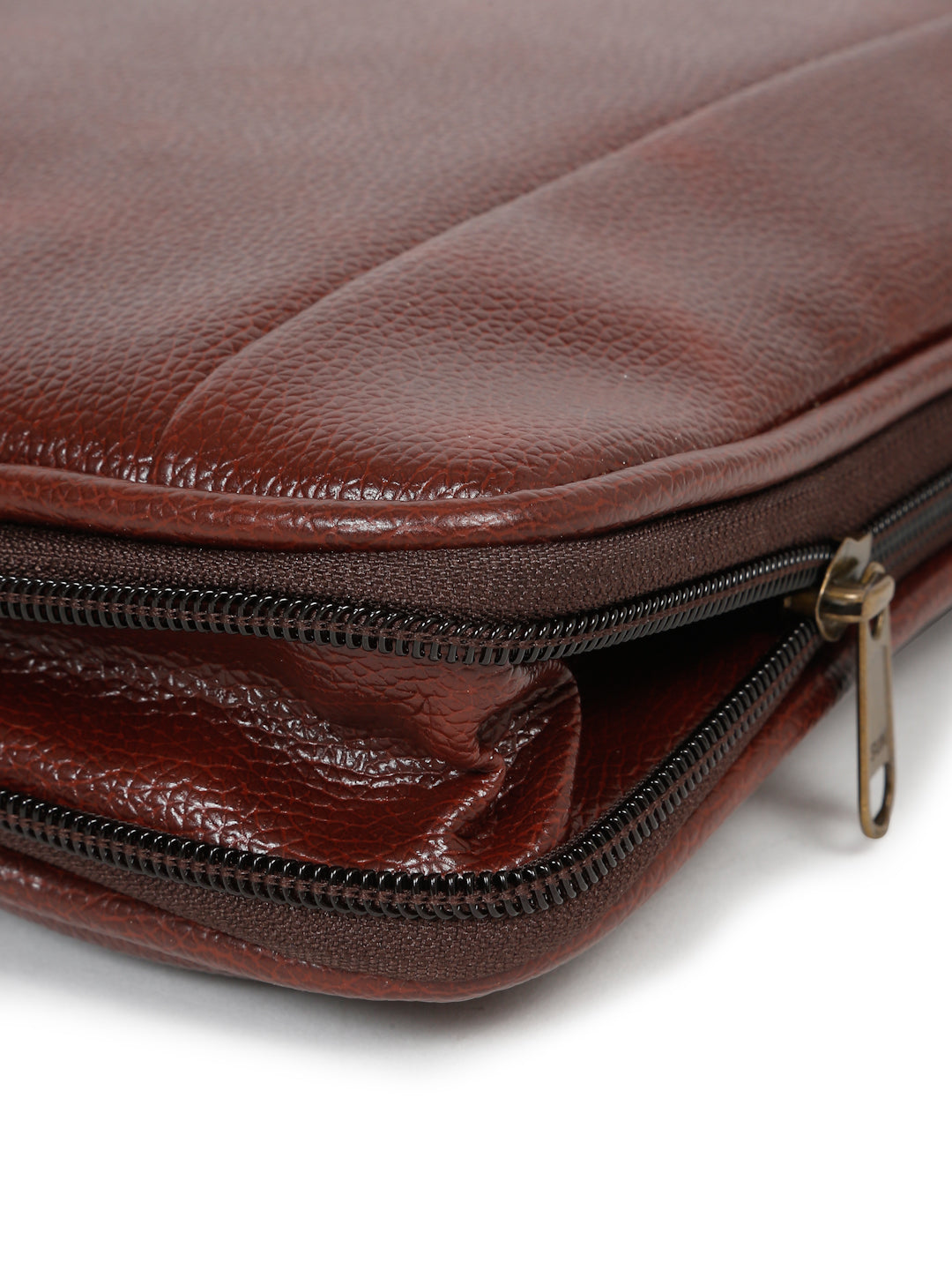 Kosher Premium Brown Faux Leather Slim Laptop Messenger Bag for Men / Women