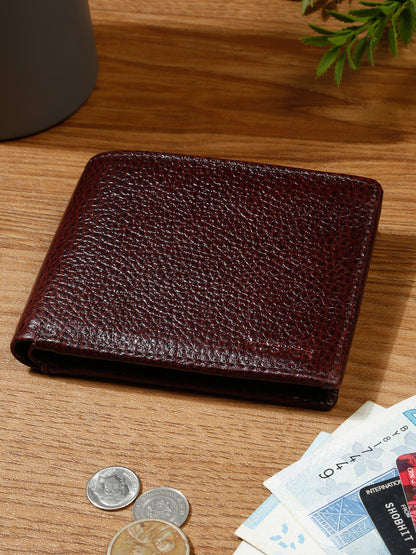 KOSHER Brown Color Men,s Classic Bi-Fold Premium Leather Wallet with Coin Pocket & Rear Slip Pocket For Card Slots