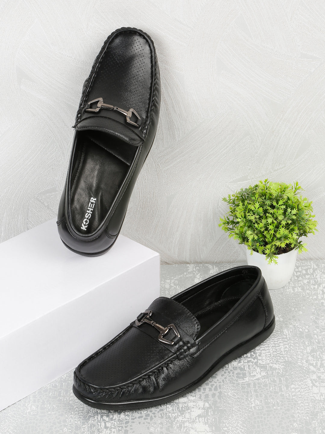 Kosher Black Color Slip-on Men's  Casual Loafers