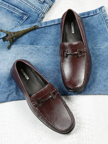 Kosher Cherry Color Slip-on Men's Casual Loafers