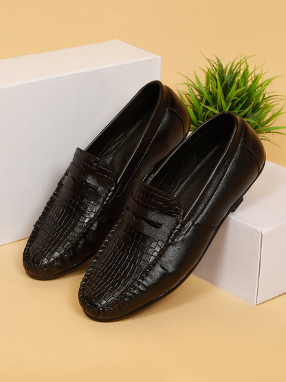 Kosher Black Color Slip-on Men's Casual Loafers