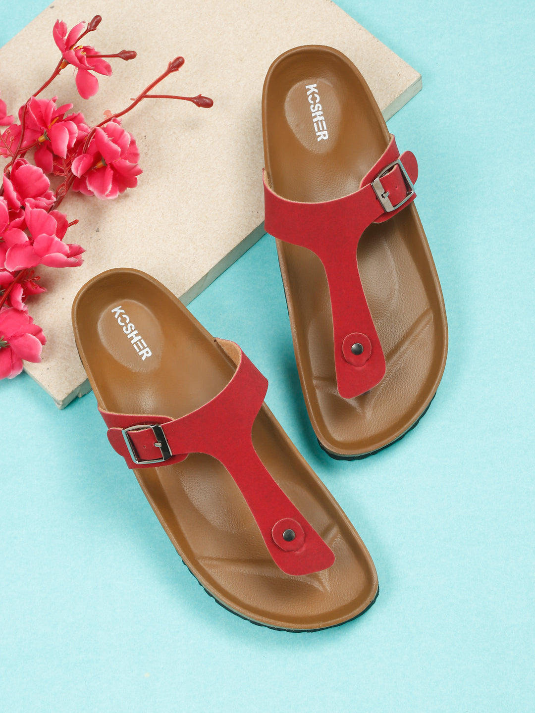 Kosher Red Women,s casual slipper