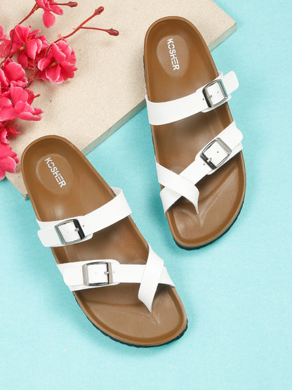 Kosher White Women,s casual slipper