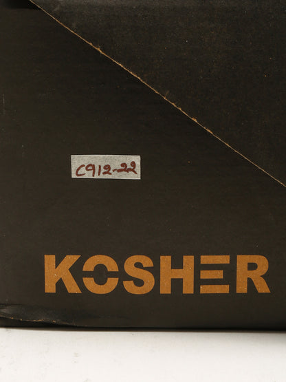 Kosher Men's Brown Textured Thong-Strap Flip-Flops Slippers with Adjustable Buckle