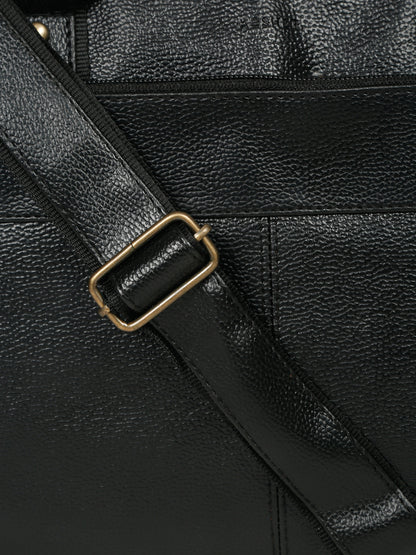 KOSHER Professional Black Faux Leather Laptop Messenger Bag for Men / Women