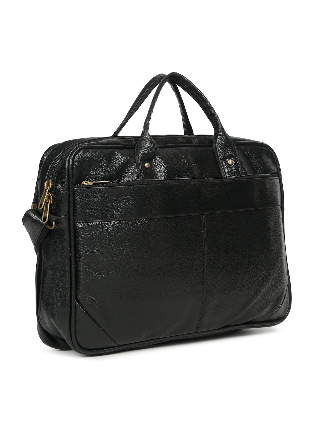 KOSHER Professional Black Faux Leather Laptop Messenger Bag for Men / Women