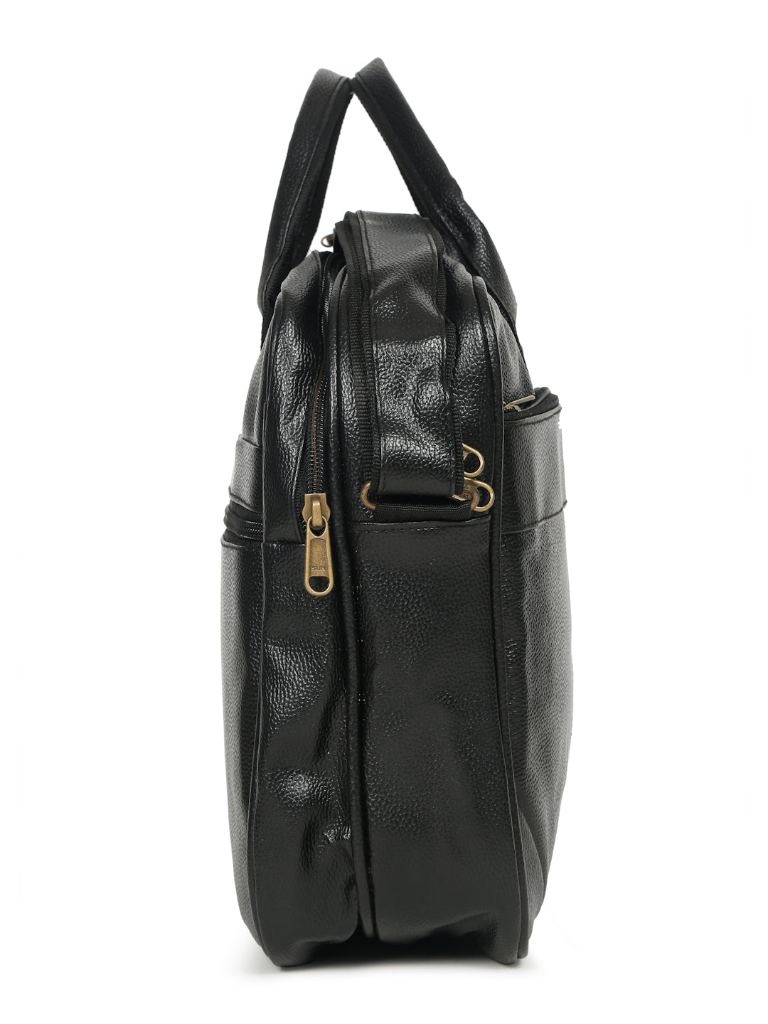 KOSHER Professional Black Faux Leather Laptop Messenger Bag for Men / Women