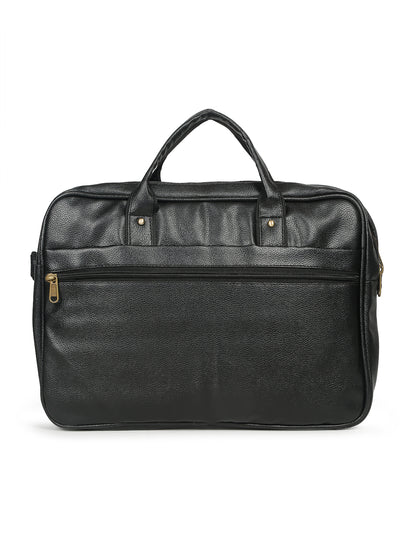 KOSHER Professional Black Faux Leather Laptop Messenger Bag for Men / Women