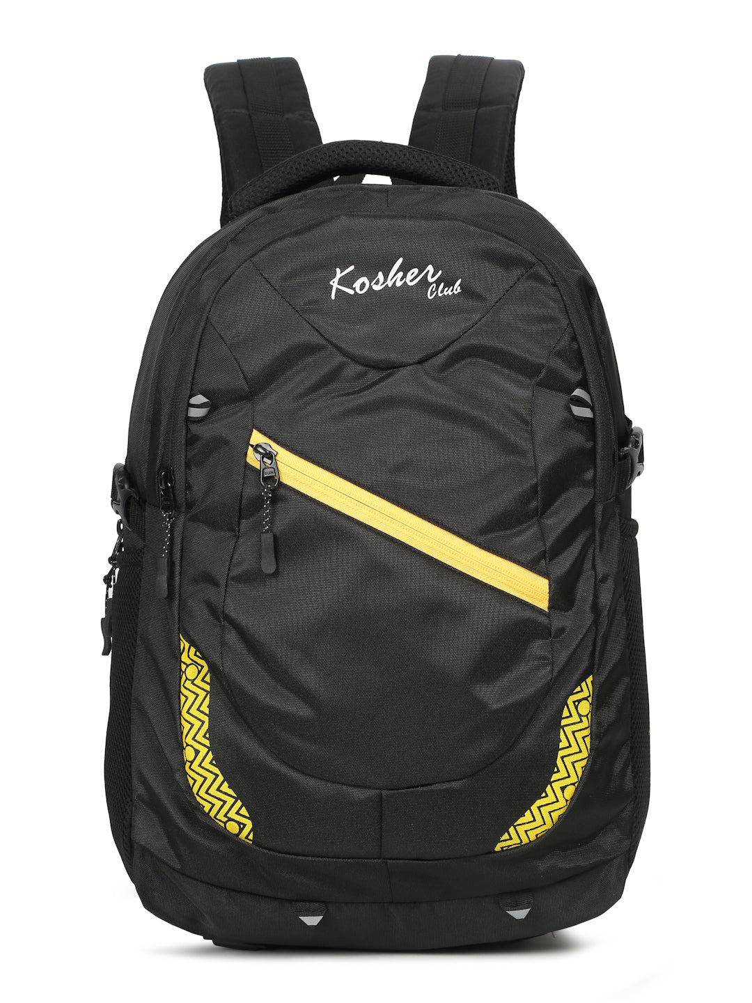 Kosher Backpack with Laptop Sleeve – Black & Yellow | Multiple Compartments