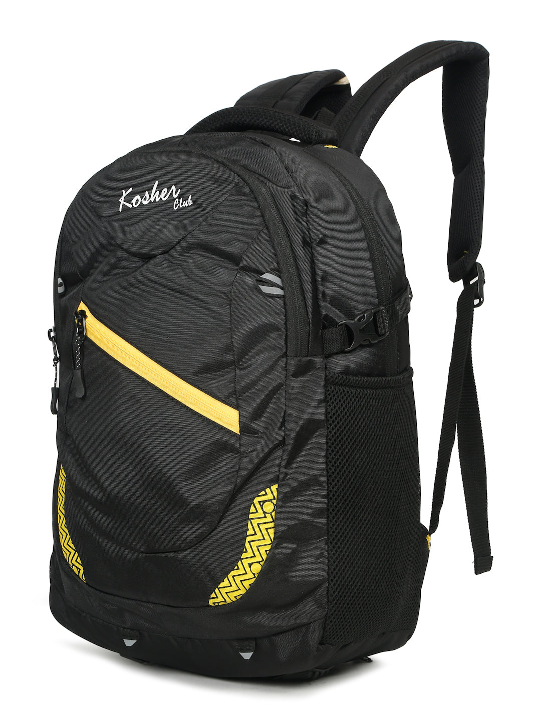 Kosher Backpack with Laptop Sleeve – Black & Yellow | Multiple Compartments