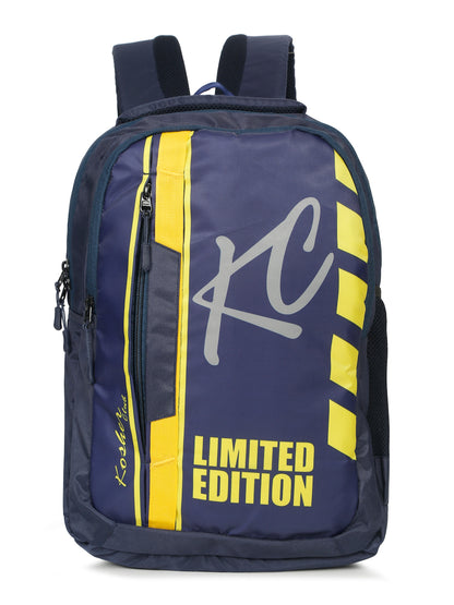 Kosher Club Limited Edition Blue & Yellow 25L Casual Backpack with Multiple Compartments and Padded Straps