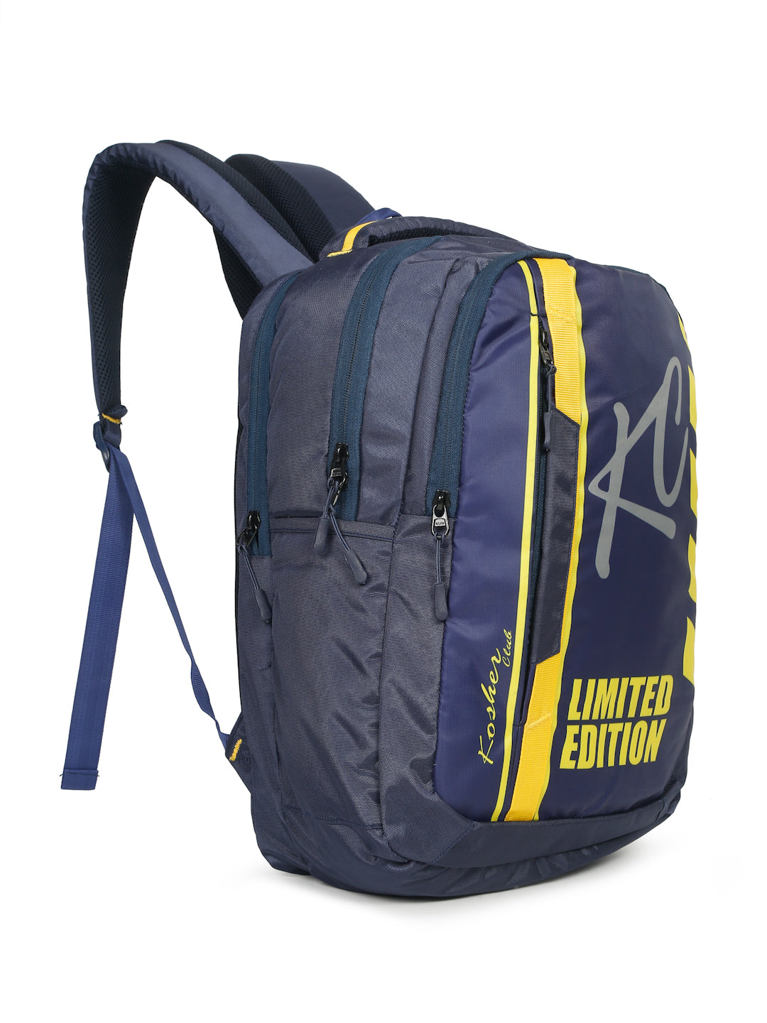 Kosher Club Limited Edition Blue & Yellow 25L Casual Backpack with Multiple Compartments and Padded Straps
