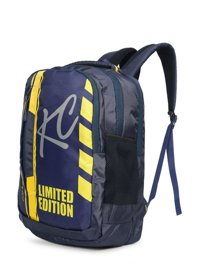 Kosher Club Limited Edition Blue & Yellow 25L Casual Backpack with Multiple Compartments and Padded Straps