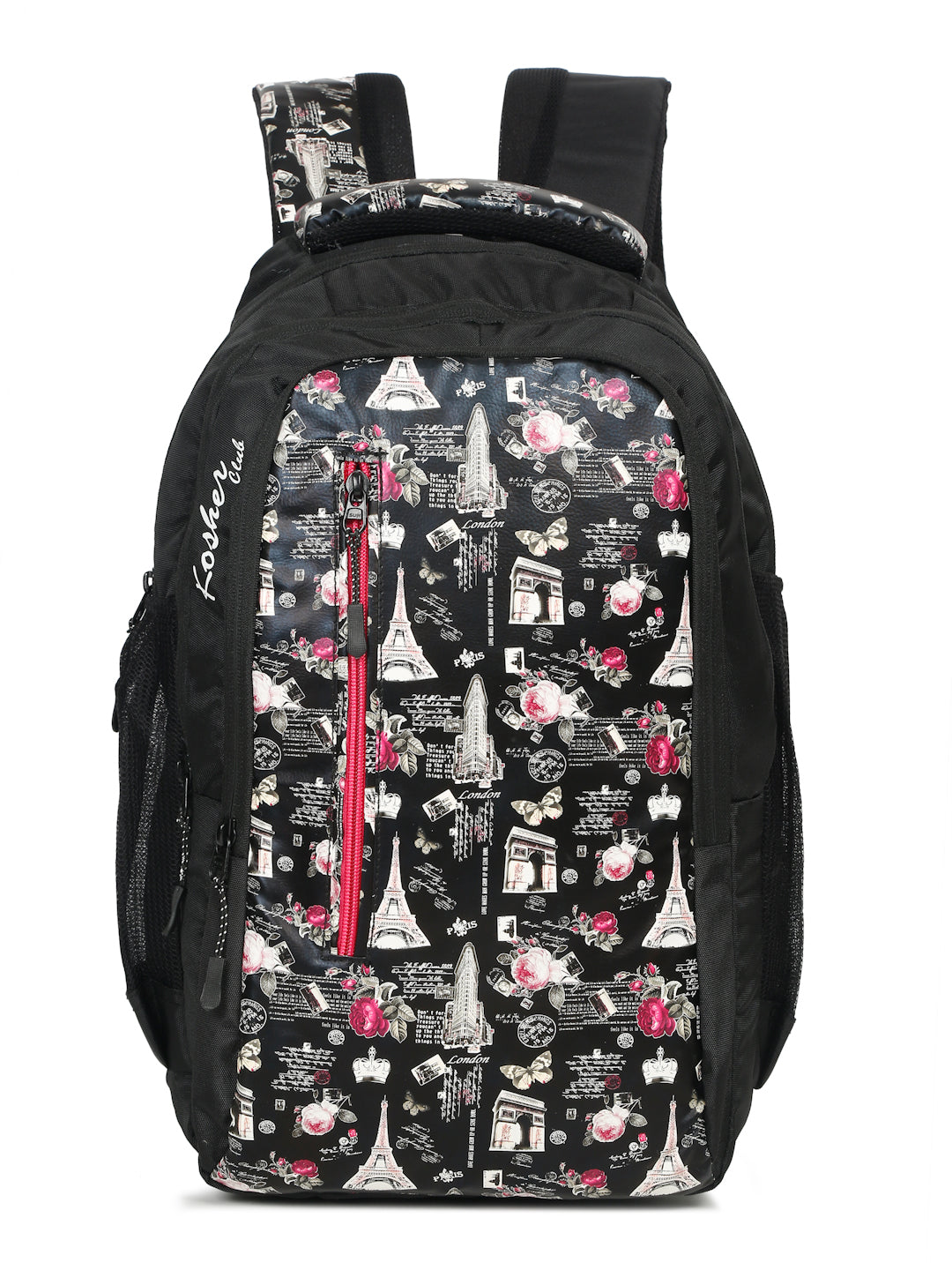 Kosher Printed Unisex Backpack for College, Travel & Office – Water-Resistant with Hidden Rain Cover