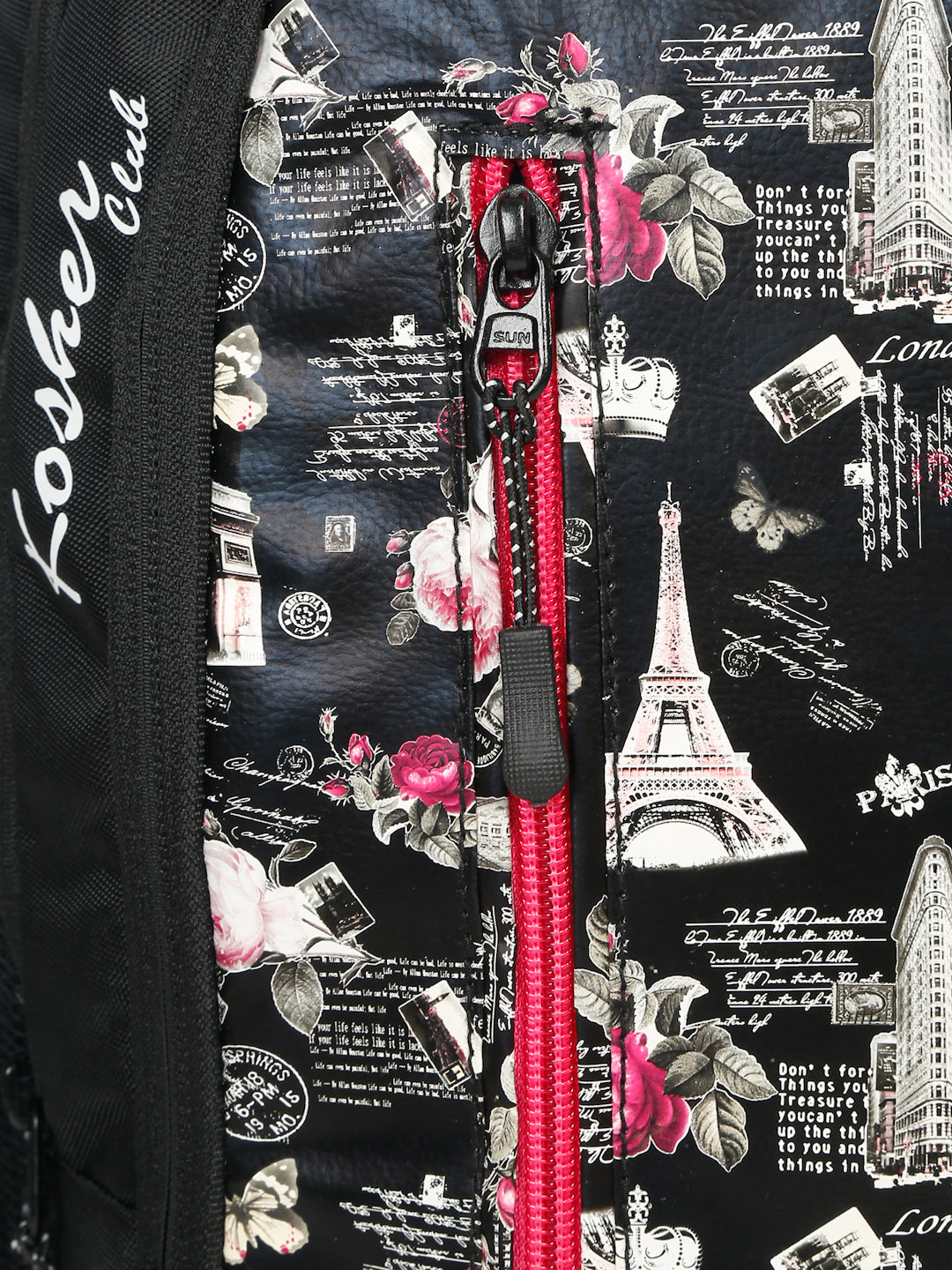 Kosher Printed Unisex Backpack for College, Travel & Office – Water-Resistant with Hidden Rain Cover