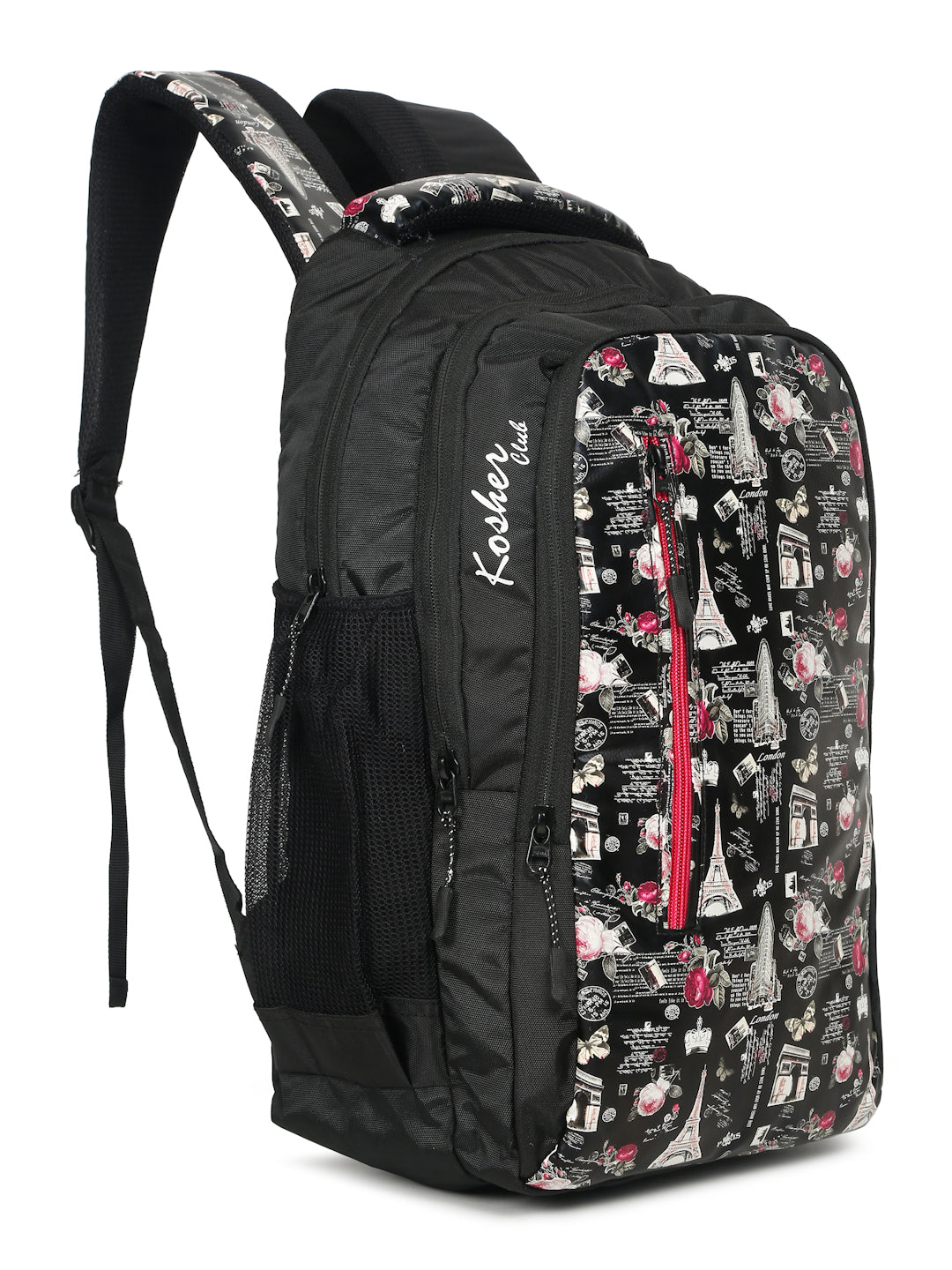 Kosher Printed Unisex Backpack for College, Travel & Office – Water-Resistant with Hidden Rain Cover