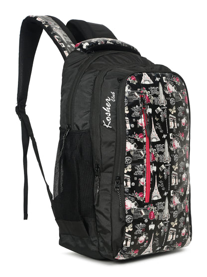 Kosher Printed Unisex Backpack for College, Travel & Office – Water-Resistant with Hidden Rain Cover