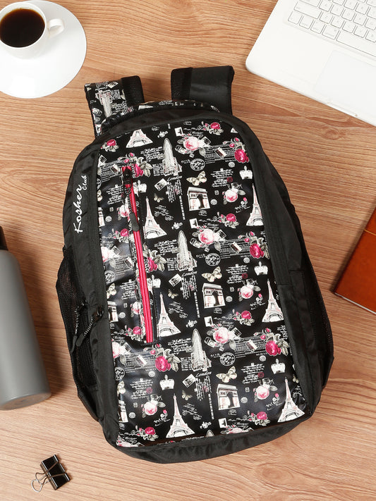 Kosher Printed Unisex Backpack for College, Travel & Office – Water-Resistant with Hidden Rain Cover