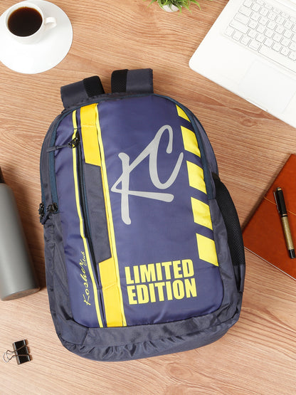 Kosher Club Limited Edition Blue & Yellow 25L Casual Backpack with Multiple Compartments and Padded Straps
