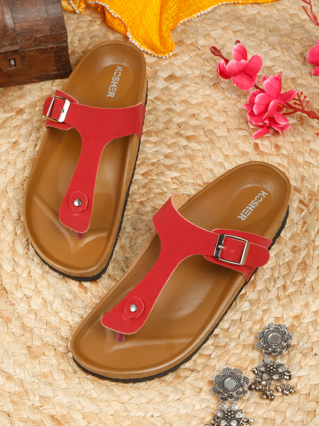 Kosher Red Women,s casual slipper