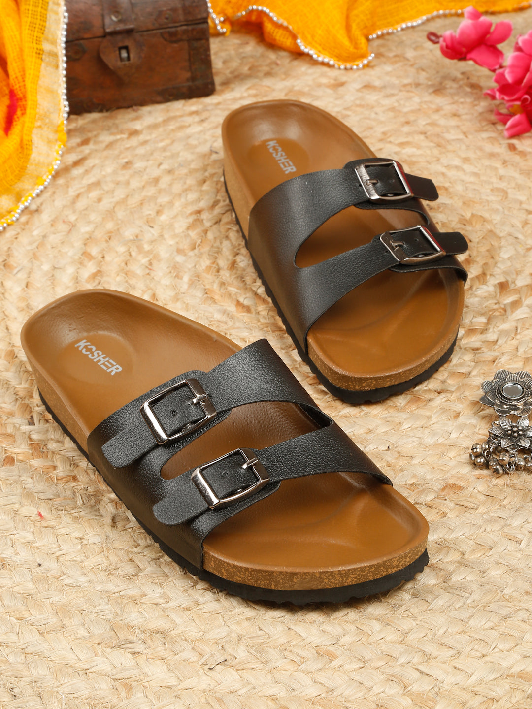 Kosher Black Women,s casual slipper