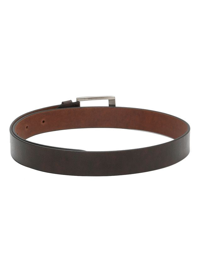 KOSHER Brown Color Men's Textured Genuine Leather Belt With Antiqe Finish Buckle – Elegant Textured Finish Belt