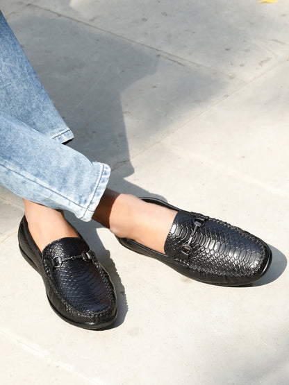 Kosher Black Color Slip-on Men's Casual Loafers