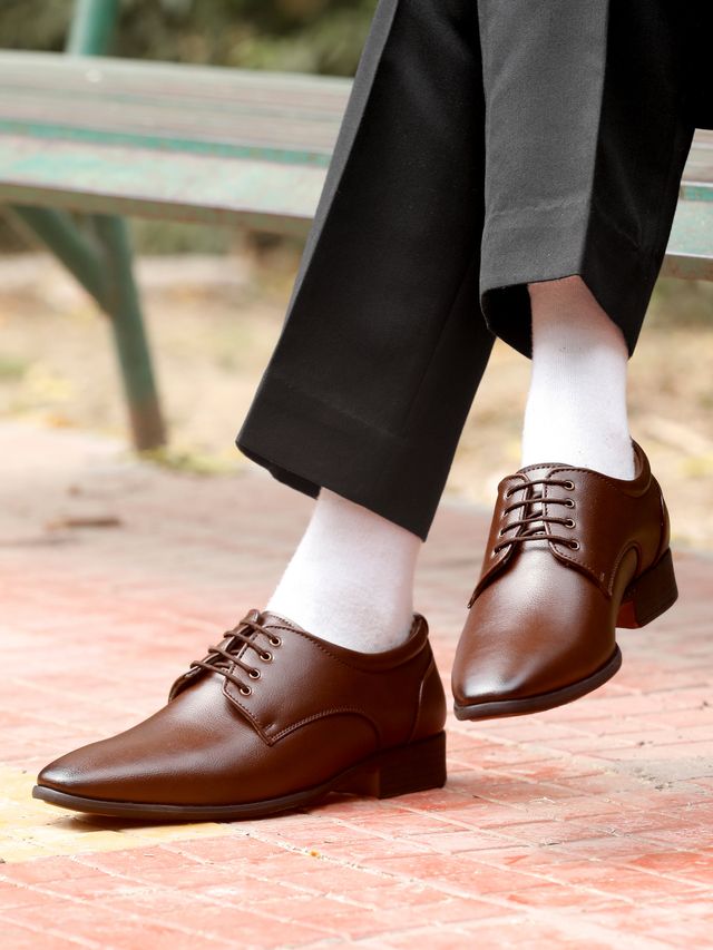 Kosher Brown Color Lace-up Men's Formal Shoes