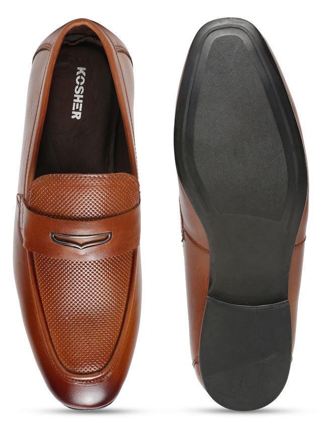 Kosher Tan Color Slip-on Men's Formal Shoes