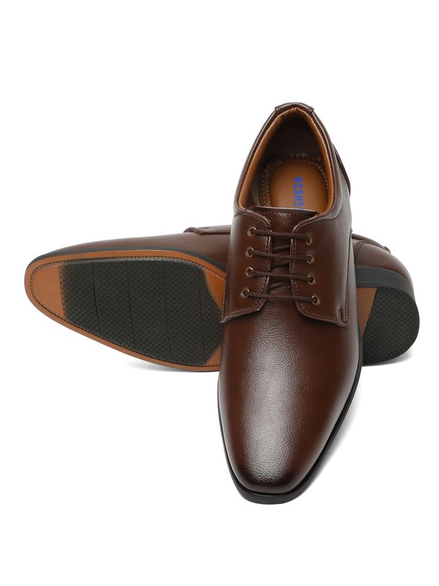 Kosher Brown Color Lace-up Men's Formal Shoes