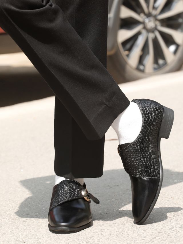 Kosher Black Color  Men's Slip-on Formal Shoes