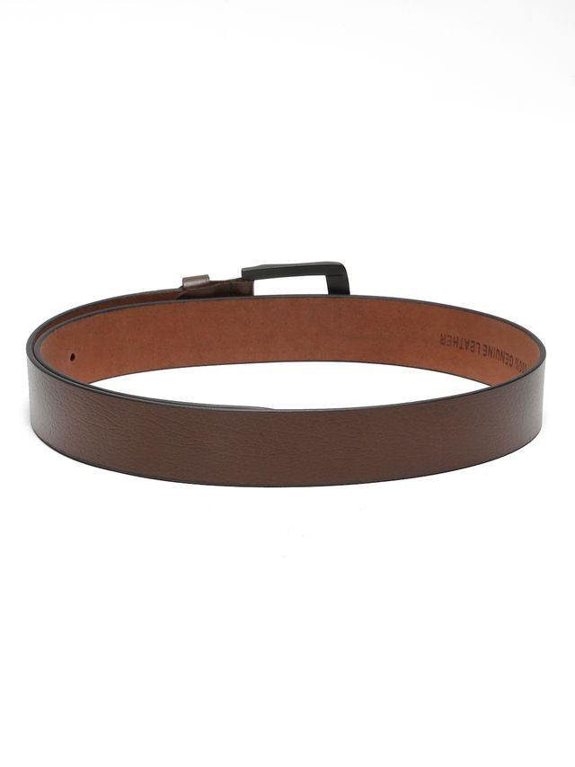 KOSHER Brown Color Men's Genuine NDM Leather Belt With Matte Black Buckle – Classic Formal & Casual Wear