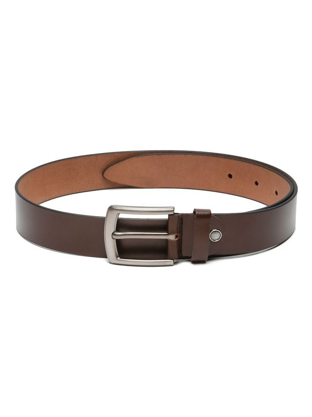 KOSHER Brown Color Men's Classic Leather Belt with Antique Finish Buckle – 100% Genuine Leather Belt