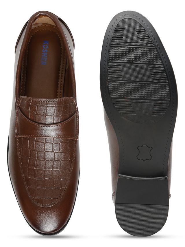 Kosher Brown Color Slip-on Men's Formal Shoes
