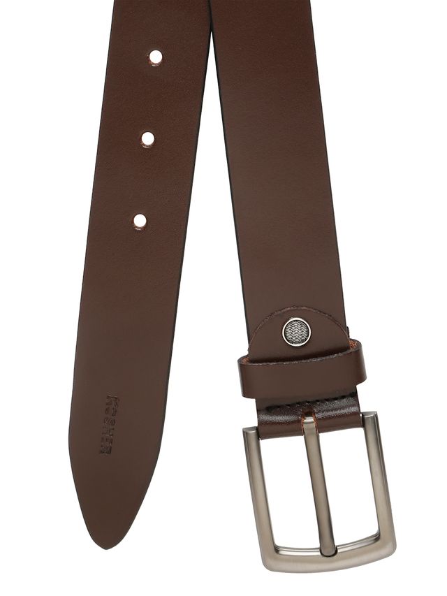 KOSHER Brown Color Men's Classic Leather Belt with Antique Finish Buckle – 100% Genuine Leather Belt