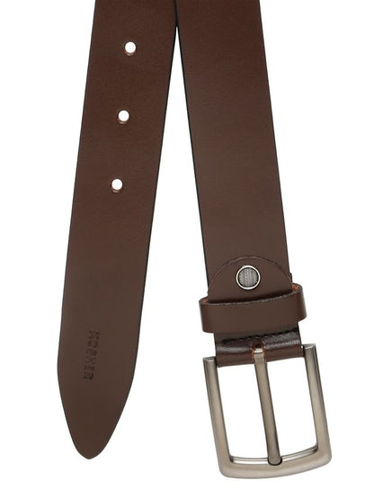 KOSHER Brown Color Men's Classic Leather Belt with Antique Finish Buckle – 100% Genuine Leather Belt
