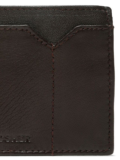 KOSHER Brown Color v Strap Premium Leather Wallet with tich button coin pocket wallet for men's