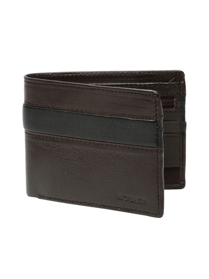 KOSHER Brown Color Premium Soft Leather With Zipp Coin Pocket Wallet for Men's