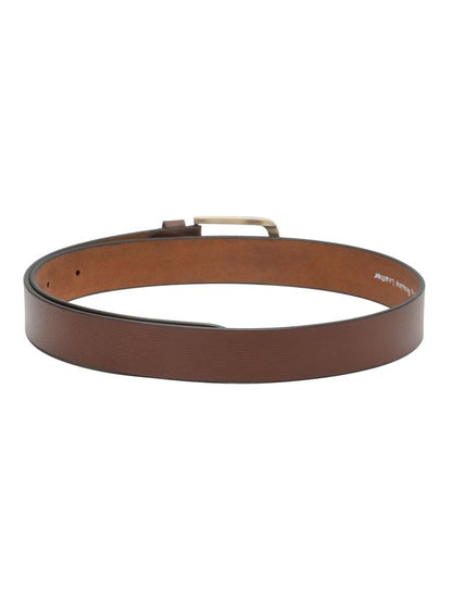 KOSHER Brown Color Men's Textured Genuine Leather Belt With Antiqe Finish Buckle – Elegant Textured Finish Belt