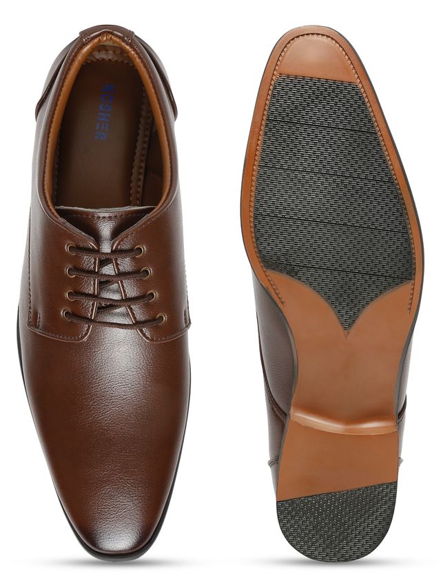 Kosher Brown Color Lace-up Men's Formal Shoes