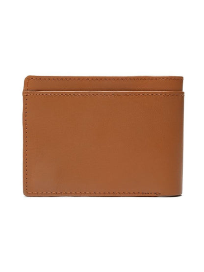 KOSHER Tan Color v Strap Premium Leather Wallet with tich button coin pocket wallet for men's