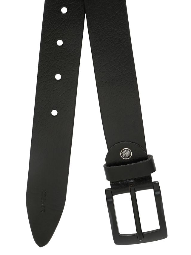 KOSHER Black Color Men's Genuine NDM Leather Belt With Matte Black Buckle – Classic Formal & Casual Wear