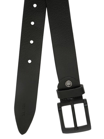 KOSHER Black Color Men's Genuine NDM Leather Belt With Matte Black Buckle – Classic Formal & Casual Wear