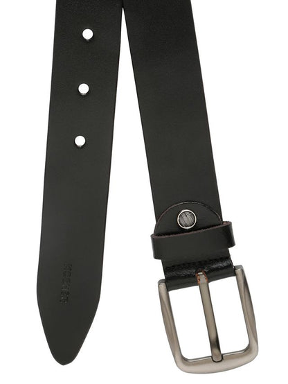 KOSHER Black Color Men's Classic Leather Belt with Antique Finish Buckle – 100% Genuine Leather Belt