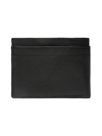 KOSHER Black Color V Strap Premium Leather Wallet With Tich Button Coin Pocket Wallet For Men's