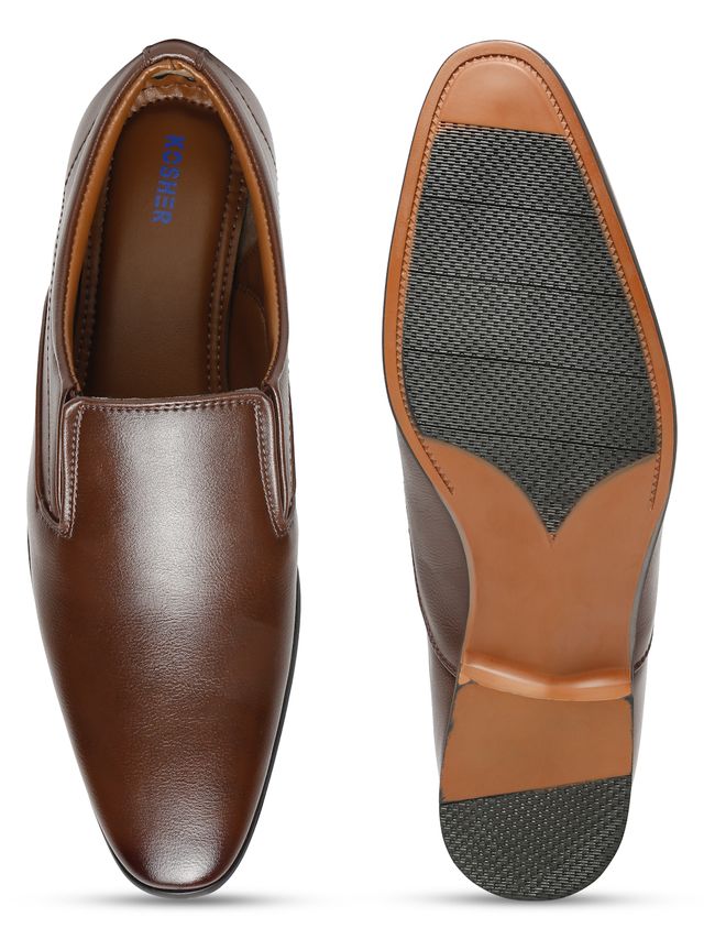 Kosher Brown Color Slip-on Men's Formal Shoes