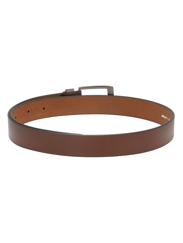 KOSHER Brown Color Men's Textured Genuine Leather Belt With Antiqe Finish Buckle – Elegant Textured Finish Belt